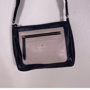 Kate Spade Black & Cream Leather Rectangular Crossbody Purse